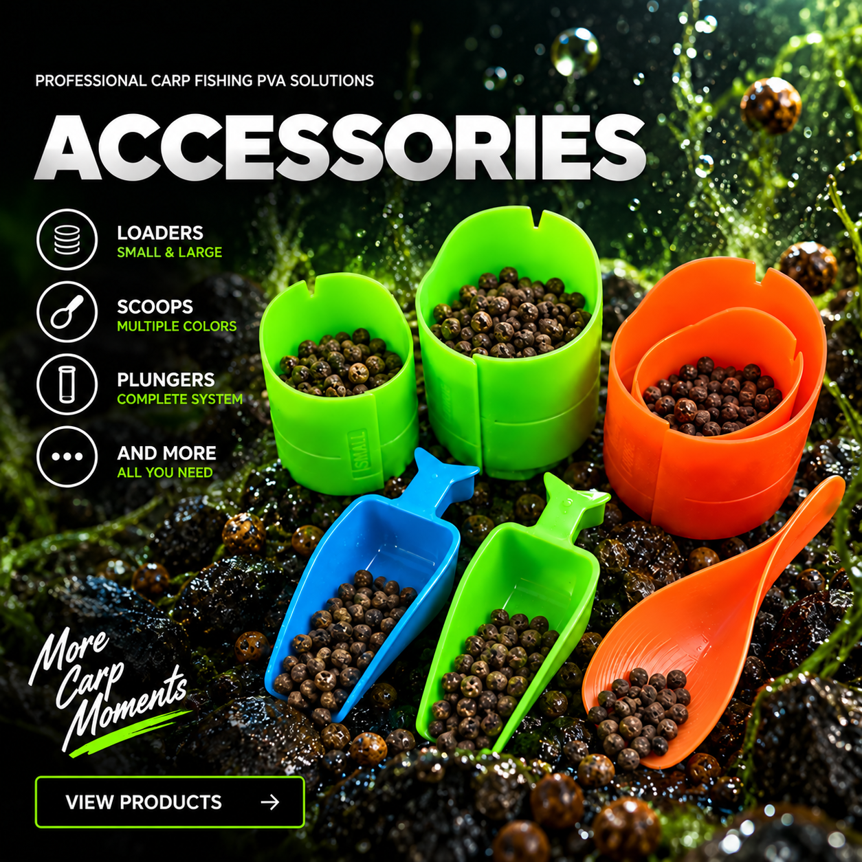 PVA Accessories — loaders, scoops and plungers